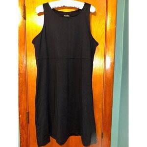 Eddie Bauer Women's Athletic Tank Dress Size Large Black Polyester‎ Stretch